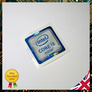 Intel Core i3 Sticker 9th 8th 7th 6th Metal Foil Badge 18x18mm Original Genuine - Afbeelding 1 van 3