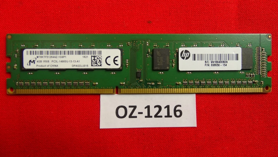 Micron MT8KTF51264AZ-1G9P1 4GB 1Rx8 PC3L-14900U 1866Mhz Low Voltage 1,35V DDR3 - Image 1 of 1