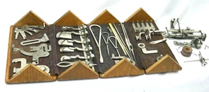 1889 Wood Wooden Sewing Puzzle Box- Hinged Folds out to lay flat- lots of parts! - Picture 1 of 12