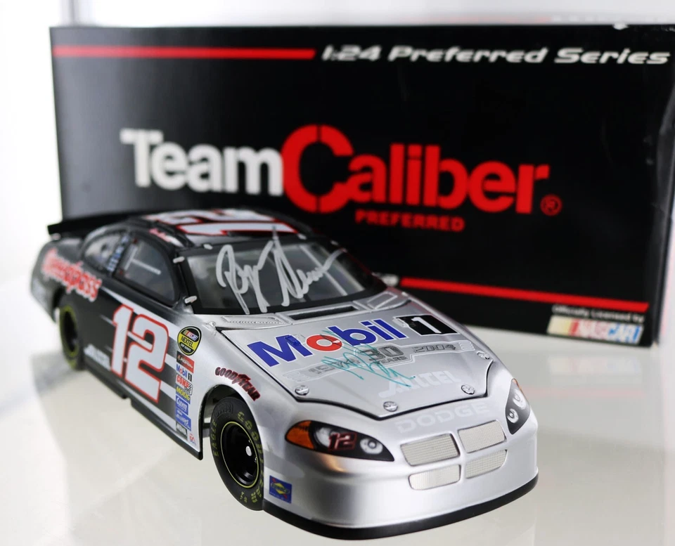 Ryan Newman 1/24th scale Penske #12 Mobil One 2004 Dodge Charger. 2 Autographs - Image 1 of 1