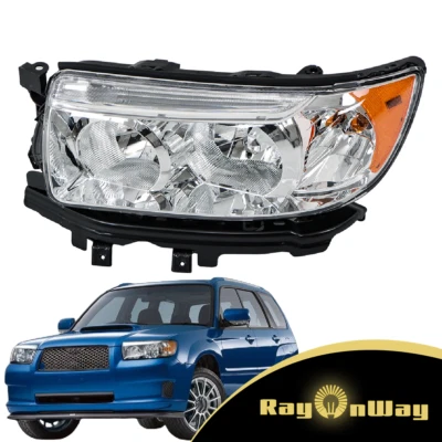 For Subaru Forester 2006 2007 2008 Left Driver Side Halogen Chrome Headlight - Image 1 of 4