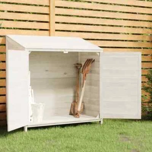 Garden Shed White 102x52x112 Solid Wood Fir L0H7 - Picture 1 of 8