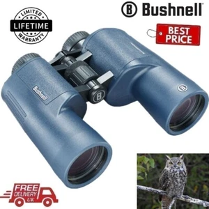 Binoculares prisma Bushnell 7x50 H2O Porro azul oscuro 157050R (stock en Reino Unido) - Imagen 1 de 9
