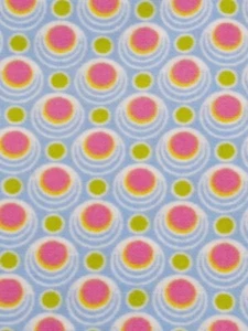 100% cotton quilting fabric pink blue circles polka dot Benartex 3+ yards washed - Picture 1 of 15