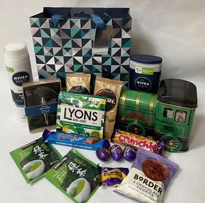 Fathers Day train Coffee & Tea Hamper- Gift Bag Set For Him Her Dad Mum Nan - Picture 1 of 8