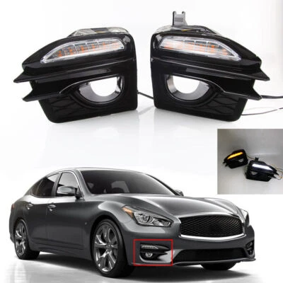 Pair Turn Signal Light Lamp Kit Yellow & White Light For INFINITI Q70L 2015-2019 - Image 1 of 4