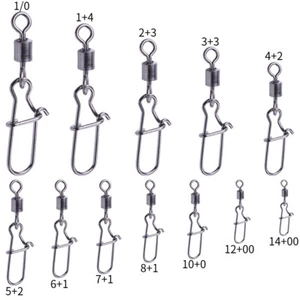50pcs/Pack Fishing Swivels Connector Pin Snap Rolling for Flies Hook Tackle - Picture 1 of 19
