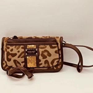 Nine West women’s Crossbody small bag   browns Gold Sequins and thread 9 x 5.5 x - Picture 1 of 10