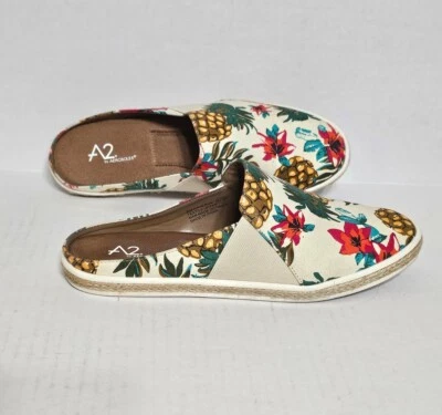 Zapatos A2 By Aerosoles para mujer 9 m piña cómodos lona espalda abierta sin cordones  Foto 1 de 4