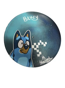 Disco vinile dipinto a mano graffiti shortiez inchiostro bluey bambini Natale impara a giocare - Foto 1 di 2