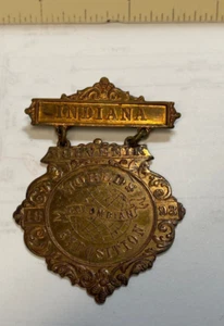 1893 Indiana State COLUMBIAN EXPOSITION WORLD'S FAIR Pin - Picture 1 of 2