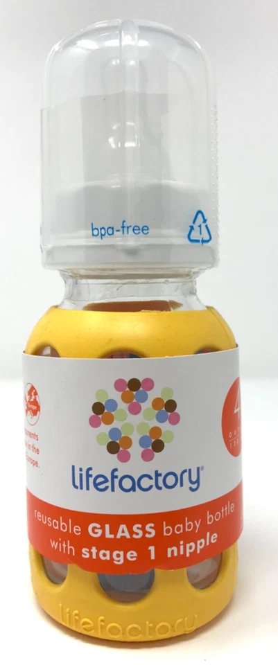 TÚ ELIGES UNO - Biberón Lifefactory de 4 oz amarillo azul verde púrpura Foto 1 de 1