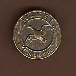 WAGBI CONSERVATION SHOOTING HUNTING WILDFOWLERS VINTAGE BRASS PIN BADGE 25mm - Picture 1 of 2