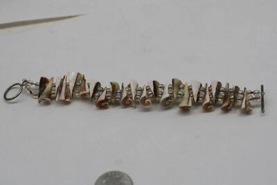 Artisan Spiral Sea Shell Glass Bead Wrap Bracelet L6 - Image 1 of 4