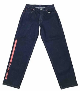 Tommy Jeans Men’s Tommy Hilfiger Vintage 90’s Dark Blue Denim Jeans Size 33X32 - Picture 1 of 11