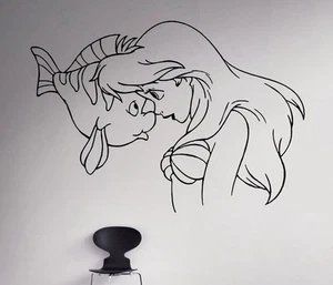 Disney Princess Ariel Vinyl Decal Mermaid Vinyl Sticker Cartoon Home Interior 10 - Picture 1 of 2