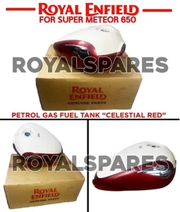 Royal Enfield "PETROL GAS FUEL TANK, CELESTIAL RED" For Super Meteor 650 - Picture 1 of 24