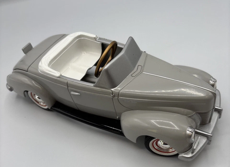 Gearbox 1940 Ford Deluxe Coupe Convertible Pedal Car Bank Diecast Gray NO KEY - Image 1 of 4