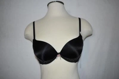 Sujetador Push-Up Cosmopolitan After Dark Negro con Encaje Rosa 32A Nuevo con Etiquetas Foto 1 de 4