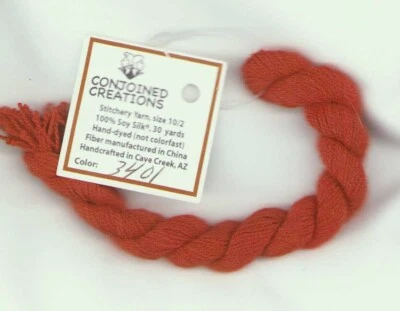 Silk Hand-Dyed Thread 30 Yd Conjoined Creations Rst Red 3401 Cross Stitch - Image 1 of 2