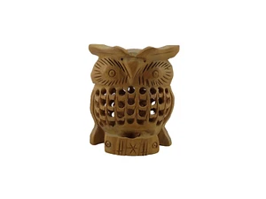 Wood Carved Owl With Jaali Carving - Picture 1 of 5