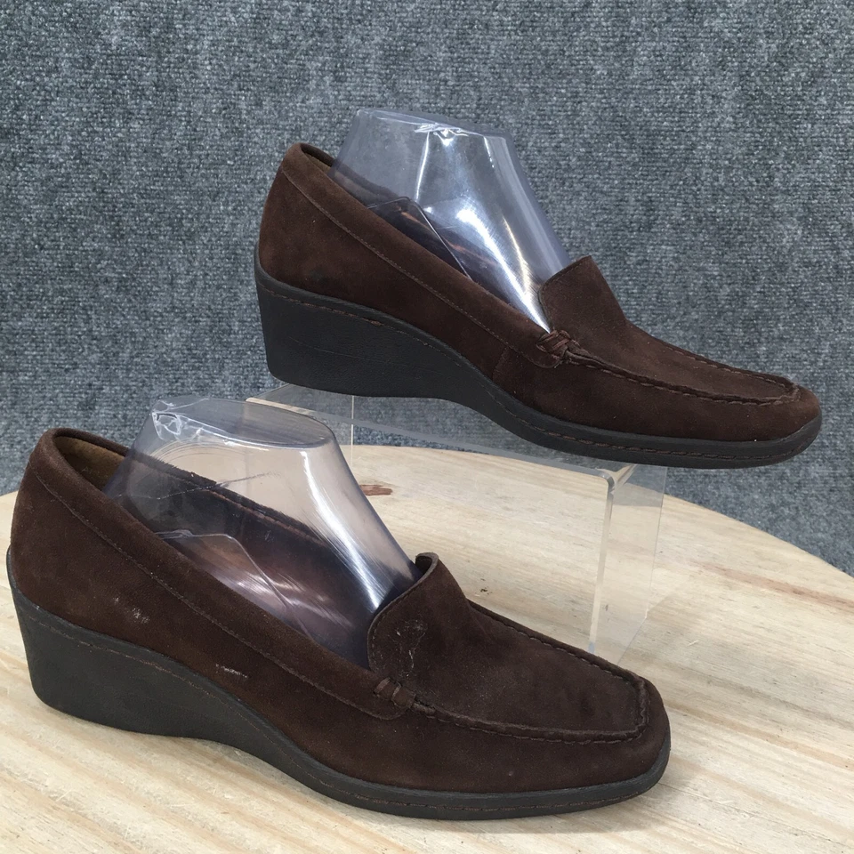 Zapatos de tacón Anne Klein para mujer 10 M Laise iFlex mocasines de cuña marrón sin cordones Foto 1 de 4
