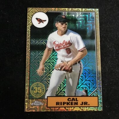 2022 Series 1 1987 Topps Chrome Silver Pack Mojo #T87C-86 Cal Ripken Jr HOF BAL - Image 1 of 2