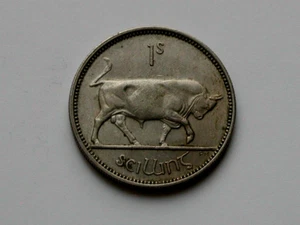 1951 IRELAND Coin - 1 Shilling - bovine bull - Picture 1 of 2