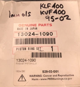 Kawasaki KLF/KVF400 Piston Rings 1mm Oversize New OE 95-02 P/N 13024-1090 - Picture 1 of 2