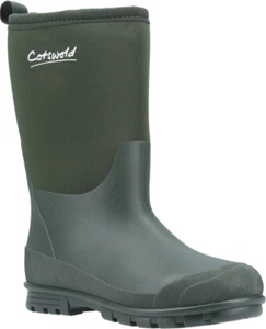 Botas de neopreno Wellington Cotswold Hilly niños niñas verdes bebés/junior - Imagen 1 de 3