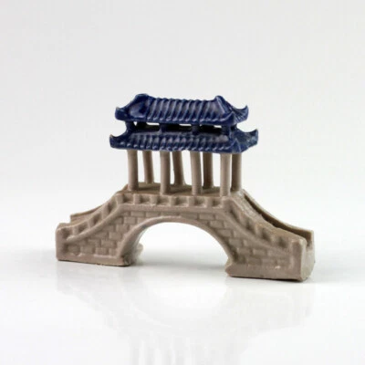 Bonsai-Figur Chinesische Pavillion-Brücke, Asia-Bonsai-Keramik Garten-Dekoration - Bild 1 von 4