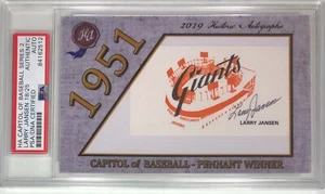 LARRY JANSEN HISTORIC AUTOGRAPHS HA CAPITOL OF BASEBALL CUT AUTO SIGNED ~GIANTS~ - Picture 1 of 2