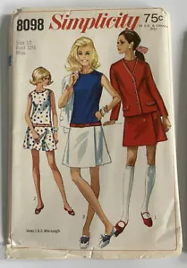Vtg Simplicity pattern 8098 Misses' Culotte-Dress & Jacket sz 10 bust 32 1/2 - Picture 1 of 9
