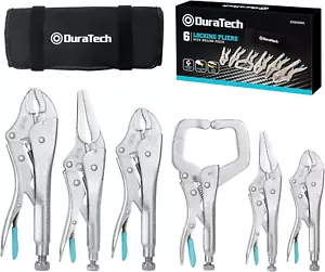 6-Piece CR-V Pliers Set - 6-1/2', 9-1/2' Long Nose, 5', 7' & 10' Curved Jaw, 6' - Picture 1 of 7