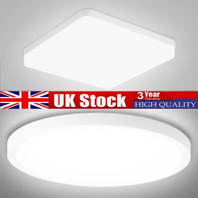 LED Ceiling Lights Panel Down Light Round Bathroom Kitchen Living Room Wall Lamp - Image 1 of 4