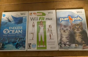 Endless ocean, purr pals, wii fit plus, lot of 3 Wii games - Picture 1 of 1