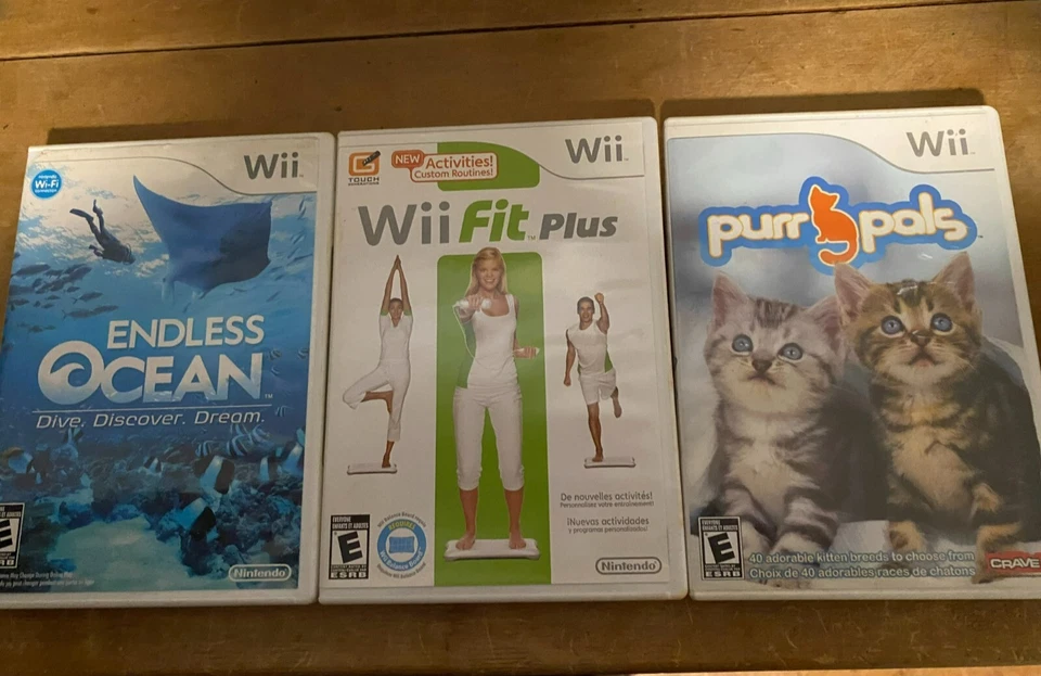 Endless ocean, purr pals, wii fit plus, lot of 3 Wii games - Image 1 of 1