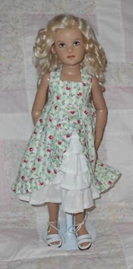Kemper Gänseblümchen Mohairpuppe Perücke Gr. 6/7 hellblond lange Schichten mit Locken ohne Pony Neu mit Etikett - Bild 1 von 13
