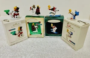 Vintage Hallmark Lot 4 Snoopy Peanuts Ski Series W Box Rare Ornaments Woodstock - Picture 1 of 1