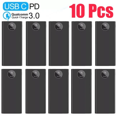 Banco de alimentación portátil 10x 10000 mAh USB LCD cargador de batería externo para teléfono celular Foto 1 de 4