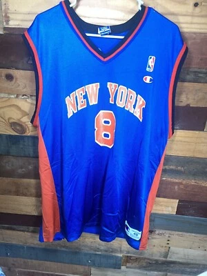Camiseta De Colección Latrell Sprewell New York Knicks Campeón de Baloncesto NBA Azul Talla XL Foto 1 de 4