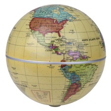 Solar Self Rotating Desktop Globe World Earth Ocean Globe Table Decor 5.5''
