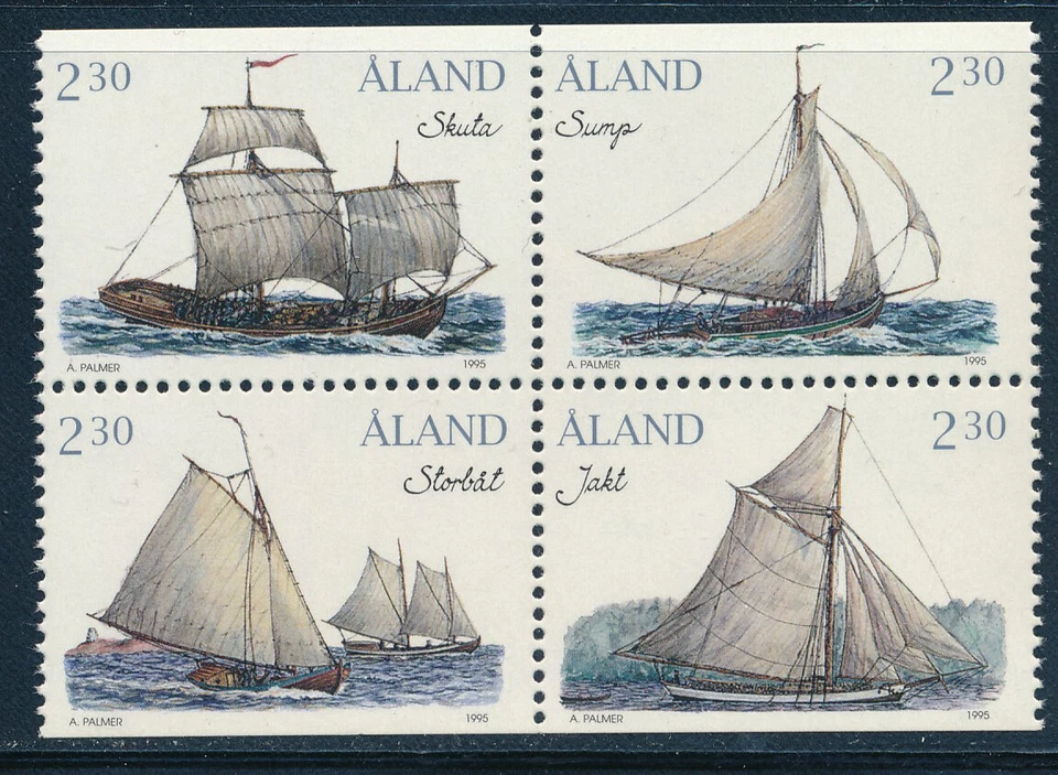 Barcos com selos em bloco Alan Island - MNH (1995) - Imagem 1 de 1