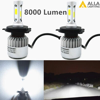 Alla Lighting Multi LED 芯片 COB 技术 H4 车头灯替换灯泡 白色 — 第 1/4 张图片