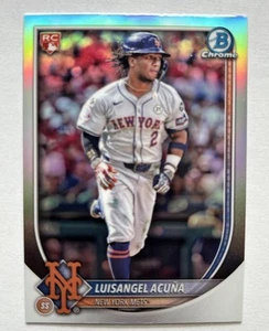 2025 Bowman Chrome RED RC LOGO Luisangel Acuna Mets - Picture 1 of 2