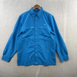 Game Guard King Ranch Microfiber Shirt Medium Blue Long Sleeve Vented Fishing - Picture 1 of 15