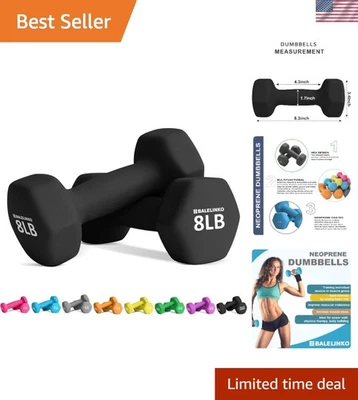 8lb Neoprene Dumbbells Set – Versatile Home Gym Equipment for Strength Traini... - Image 1 of 4