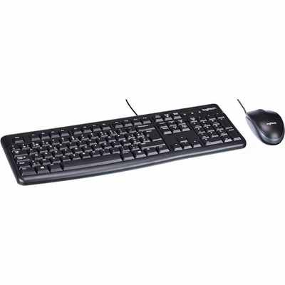 Logitech Mk120 Mouse and Keyboard Kit Wired USB French Azerty Layout PC - Image 1 of 4