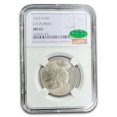 1925-S California Silver Commemorative Half Dollar MS-65 NGC CAC - Image 1 of 3