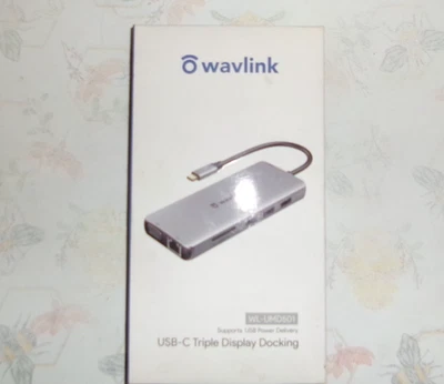 Wavlink USB-C Triple Display Docking supports USB Power Delivery WL-UMD501 Win11 - Image 1 of 2